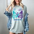 I Wear Teal And Purple In Memory Of My Boyfriend Women's Comfort Colors T-Shirt Denim I Wear Teal And Purple In Memory Of My Boyfriend Women's Comfort Colors T-Shirt Denim