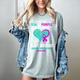 I Wear Teal And Purple In Memory Of My Friend Mental Health Women's Comfort Colors T-Shirt Denim I Wear Teal And Purple In Memory Of My Friend Mental Health Women's Comfort Colors T-Shirt Denim