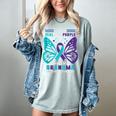 I Wear Teal And Purple In Memory Of My Grandma Women's Comfort Colors T-Shirt Denim I Wear Teal And Purple In Memory Of My Grandma Women's Comfort Colors T-Shirt Denim