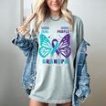 I Wear Teal And Purple In Memory Of My Grandpa Women's Comfort Colors T-Shirt Denim I Wear Teal And Purple In Memory Of My Grandpa Women's Comfort Colors T-Shirt Denim