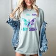 I Wear Teal Purple In Memory Of My Son Suicide Awareness Premium Tri-Blend Women's Comfort Colors T-Shirt Denim I Wear Teal Purple In Memory Of My Son Suicide Awareness Premium Tri-Blend Women's Comfort Colors T-Shirt Denim