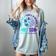 I Wear Teal Purple In Memory Of My Son Suicide Awareness Women's Comfort Colors T-Shirt Denim I Wear Teal Purple In Memory Of My Son Suicide Awareness Women's Comfort Colors T-Shirt Denim