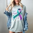 I Wear Teal And Purple In Memory My Son Suicide Prevention Women's Comfort Colors T-Shirt Denim I Wear Teal And Purple In Memory My Son Suicide Prevention Women's Comfort Colors T-Shirt Denim
