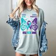 I Wear Teal And Purple In Memory Of My Son Women's Comfort Colors T-Shirt Denim