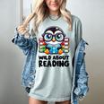 Wild About Reading Book Lover Penguin Women's Comfort Colors T-Shirt Denim Wild About Reading Book Lover Penguin Women's Comfort Colors T-Shirt Denim