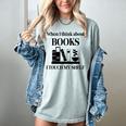 Women's When I Think About Books I Touch My Shelf Book Lover Bookish Women's Comfort Colors T-Shirt Denim Women's When I Think About Books I Touch My Shelf Book Lover Bookish Women's Comfort Colors T-Shirt Denim