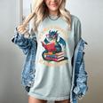 In A World Of Bookworms Be A Book Dragon Women's Comfort Colors T-Shirt Denim