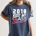 2018 Kiss My Class Goodbye Graduation Women's Comfort Colors T-Shirt Denim