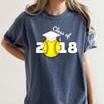 2018 Softball Senior Graduation Shirt For Girls Grad Women's Comfort Colors T-Shirt Denim