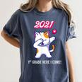 2021 Kindergarden Graduation Celebration Dapping Cat For Men Women Kids Women's Comfort Colors T-Shirt Denim