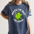 4th Grade Graduation Promotion Peace I'm Out Last Day Women's Comfort Colors T-Shirt Denim