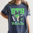 5th Grade Graduate Dinosaur Dab Graduation School Women's Comfort Colors T-Shirt Denim