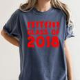 & Red Class Of 2018 Senior Graduation T Shirt Women's Comfort Colors T-Shirt Denim