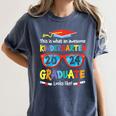 Awesome Kindergarten Graduate Looks Like 2024 Graduation Women's Comfort Colors T-Shirt Denim