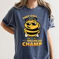 Bees They Call Me The Spelling Bee Champ Graduation Women's Comfort Colors T-Shirt Denim