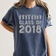 Blue & Grey Class Of 2018 Senior Graduation T Shirt Women's Comfort Colors T-Shirt Denim