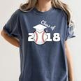 Class Of 2018 Baseball Senior Graduation Shirt Grad Women's Comfort Colors T-Shirt Denim