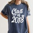 Class Of 2018 Graduation Cap Trendy Cute Women's Comfort Colors T-Shirt Denim