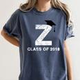 Class Of 2018 Last Name Letter Z Graduation Women's Comfort Colors T-Shirt Denim