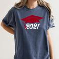 Class Of 2021 Burgundy Regalia Graduation Women's Comfort Colors T-Shirt Denim