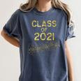 CLASS Of 2021 Gold Bokeh Confetti Fun Graduation Women's Comfort Colors T-Shirt Denim
