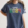 Class Of 2024 College High School Graduation Women's Comfort Colors T-Shirt Denim