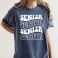 Class Of 2024 High School Senior Graduation Groovy Wave Women's Comfort Colors T-Shirt Denim