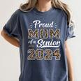 Class Of 2024 Proud Mom Of Senior Class 24 Graduation Women's Comfort Colors T-Shirt Denim