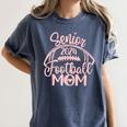 Class Of 2024 Senior Football Graduation Mom Women's Comfort Colors T-Shirt Denim
