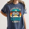 Class Of 2024 Senior Graduation Leveled Up Gamer Class 2024 Women's Comfort Colors T-Shirt Denim