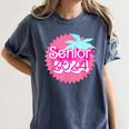Class Of 2024 Senior Pink Retro Classic Girl Grad Graduation Women's Comfort Colors T-Shirt Denim