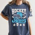Class Of 2025 Hockey Senior Graduation Graduate Grad Women's Comfort Colors T-Shirt Denim