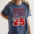 Class Of 2025 Senior 2025 Graduation Red Raglan Baseball Tee Women's Comfort Colors T-Shirt Denim