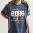 Class Of 2026 Christian Graduation Senior Graduate Women's Comfort Colors T-Shirt Denim
