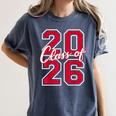 Class Of 2026 Graduation Red With Varsity Letters Women's Comfort Colors T-Shirt Denim