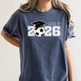 Class Of 2026 Senior 2026 Soccer High School Graduation Women's Comfort Colors T-Shirt Denim