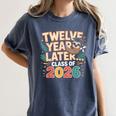 Class Of 2026 Senior Twelve Years Later Sloth Graduation Women's Comfort Colors T-Shirt Denim