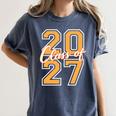 Class Of 2027 Graduation Varsity Orange On The Back Premium Tri-Blend Women's Comfort Colors T-Shirt Denim