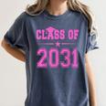 Class Of 2031 Pink Girls Shirt Graduation Women's Comfort Colors T-Shirt Denim