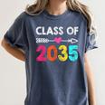 Class Of 2035 Kindergarten Pre K Grow With Me Graduation Women's Comfort Colors T-Shirt Denim