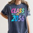 Class Of 2036 First Day Kindergarten Grow With Me Graduation Women's Comfort Colors T-Shirt Denim