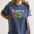 Class Of 2036 Grow With Me Graduation First Day Of School Women's Comfort Colors T-Shirt Denim
