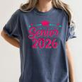 Coquette Pink Bow Senior 2026 Class Of Graduation Women's Comfort Colors T-Shirt Denim