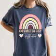 Cosmetology Instructor Cosmetologist Graduation Rainbow Women's Comfort Colors T-Shirt Denim