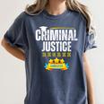 Criminal Justice Degree Graduation Senior Celebration Grad Women's Comfort Colors T-Shirt Denim