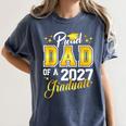 Dad Graduation Senior 2027 Proud Dad Of a 2027 Graduate Women's Comfort Colors T-Shirt Denim