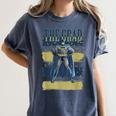 DC Comics Graduation Batman The Grad Power Stance Women's Comfort Colors T-Shirt Denim