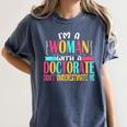 Doctorate Degree PhD Graduation PsyD Woman EdD Psychology Women's Comfort Colors T-Shirt Denim