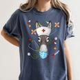 Donkey Nurse RN ER Nursing School Graduation Women's Comfort Colors T-Shirt Denim
