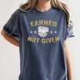 Earned Not Given Police Academy Graduation Police Officer Women's Comfort Colors T-Shirt Denim
